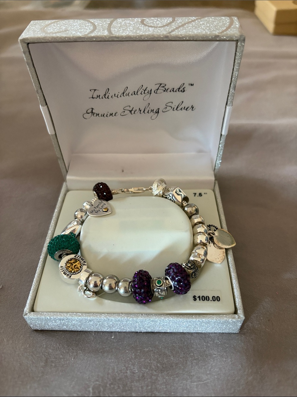 Pandora Sterling Silver Multi-Color Charm Bracelet